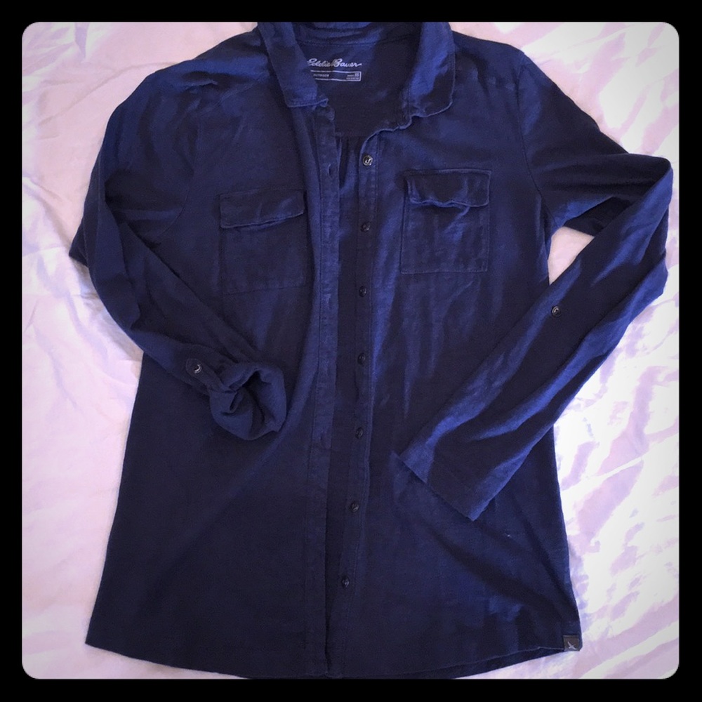 Blue Button Down Top. - image 1